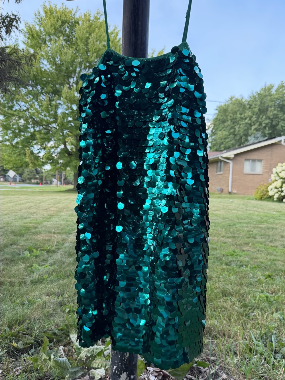 a new day emerald Green Sequin Mini Dress